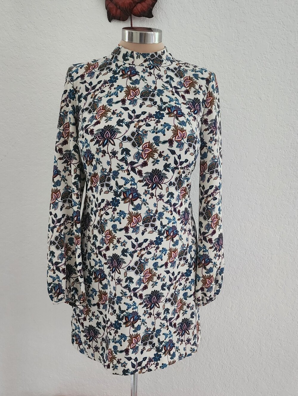 UNBRANDED | Floral High-Neck Mini Dress